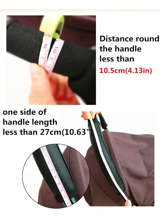 MINILUJIA Soft Smooth Leather Bumper Handlebar Sleeve Protect Case for Baby Stroller Dustproof Protect Cover with Zipper Close One Pair