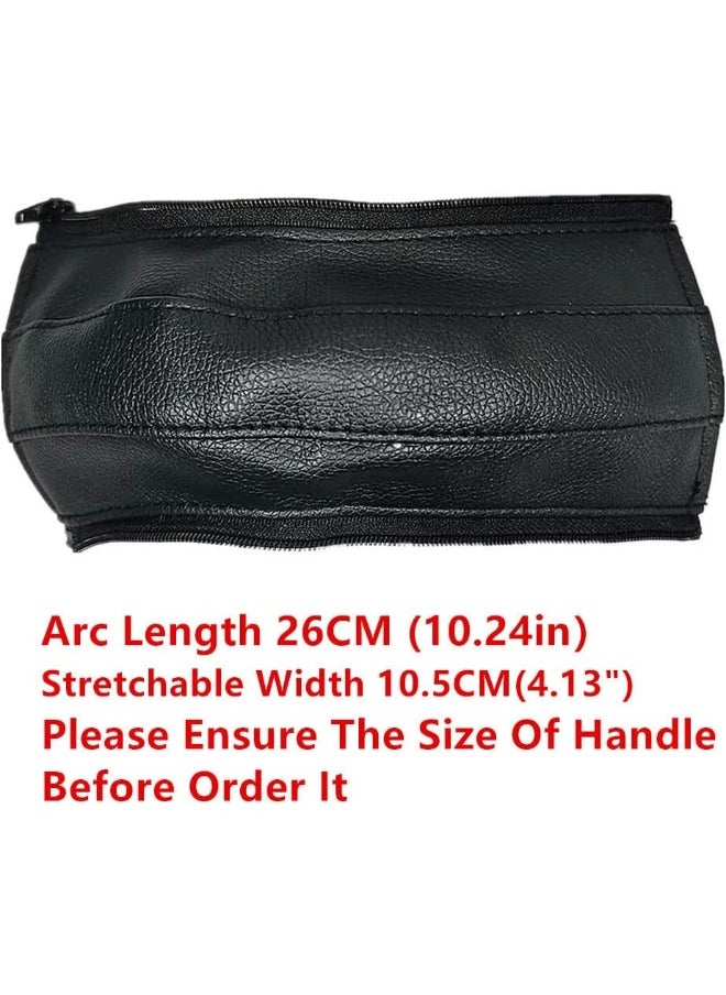 MINILUJIA Soft Smooth Leather Bumper Handlebar Sleeve Protect Case for Baby Stroller Dustproof Protect Cover with Zipper Close One Pair