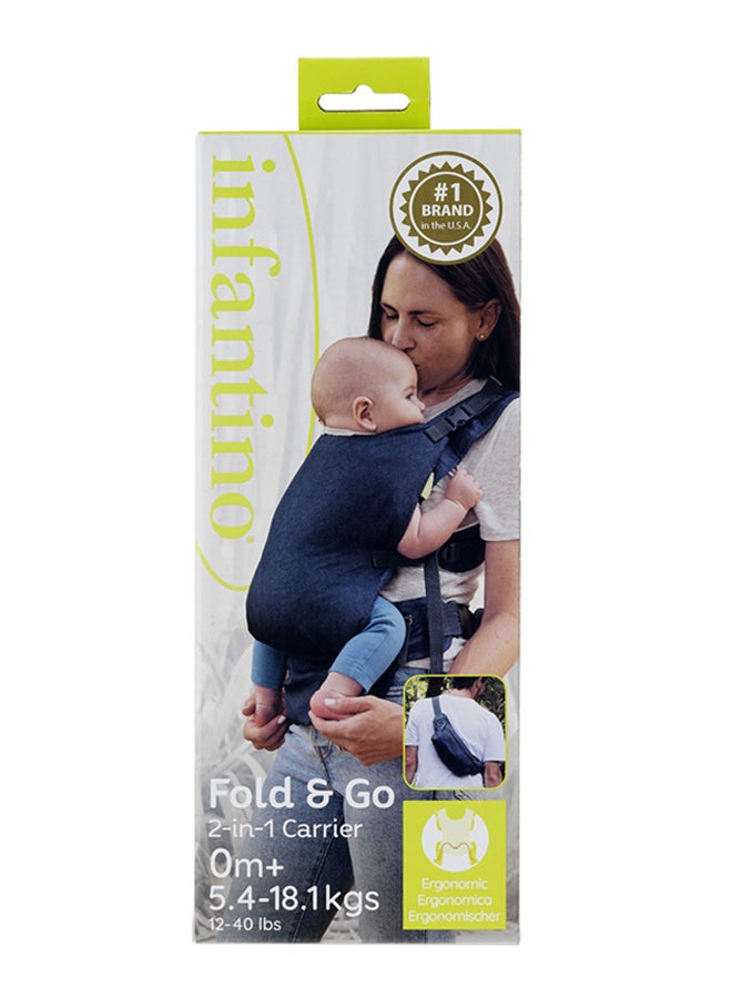 Fold And Go 2-In-1 Baby Carrier Ideal For Travel And Quick Everyday Outing, Utra Lihjtweight And Comapct Carrier