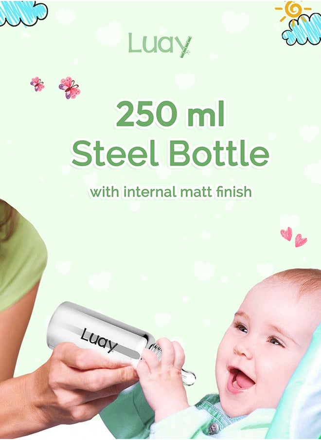 Premium Gift Box Set with The Baby Romper, Baby Feeding Bottle and Teddy Bear Best Hamper for Babies (9-12 M)