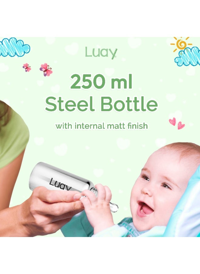 Premium Gift Box Set with The Baby Onesie, Baby Feeding Bottle, Baby Bib and Teddy Bear Best Hamper for Babies (9-12 M)