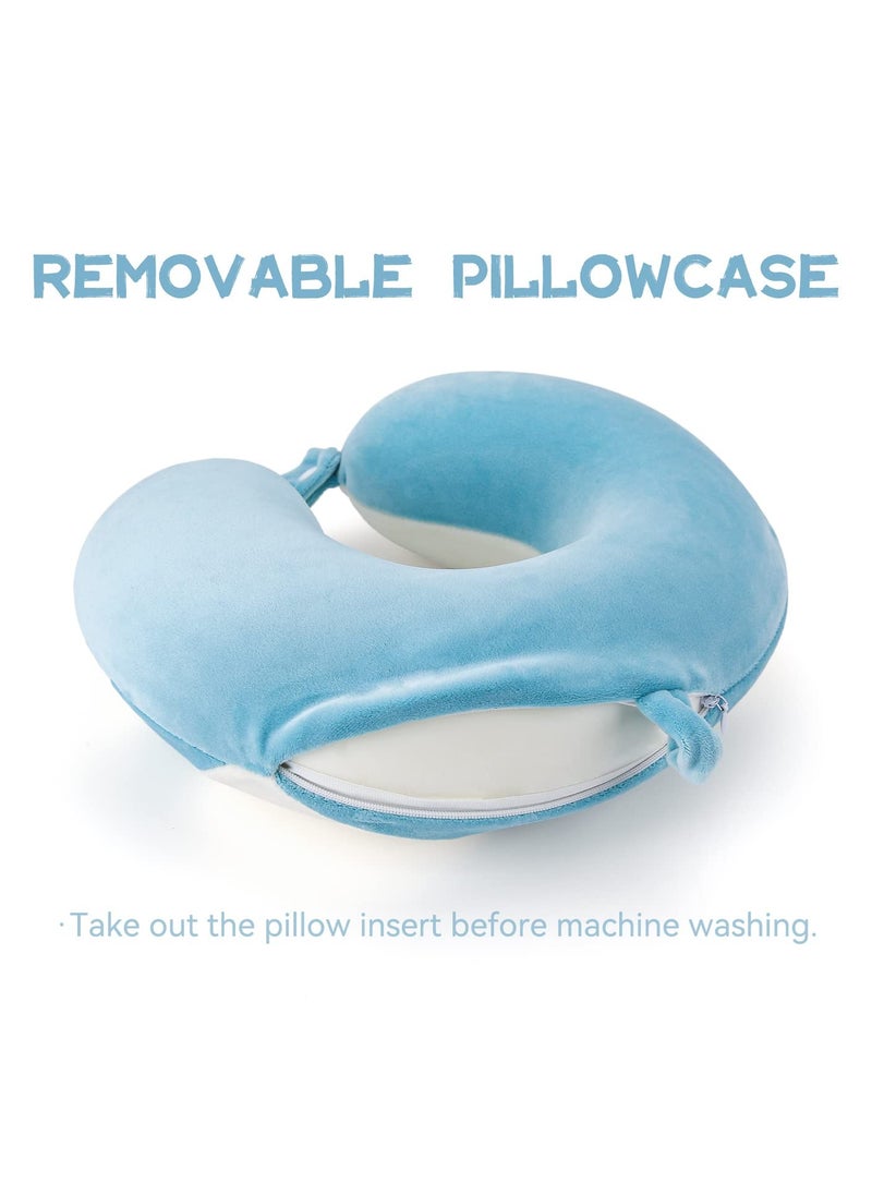 Pure Memory Foam Penguin Travel Pillow Kids Neck Pillow for Traveling Accessory for Airplane Travel Road Trip Neck Chin Support Stops Head from Falling Forward Washable
