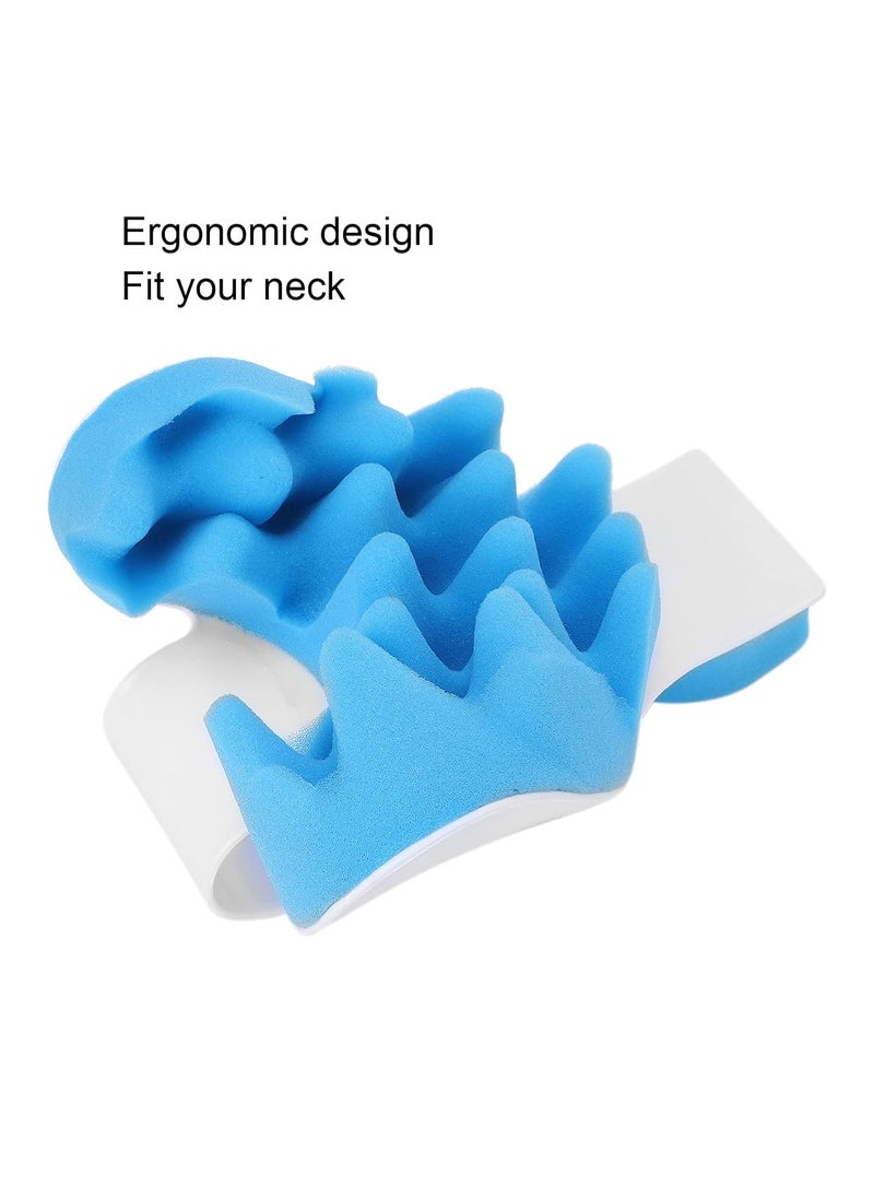 Mugath Neck And Shoulder Relaxer Cervical Stretcher Traction Device For Support For Pain Hump Corrector For Women Massage Relaxer Acupressure Chiropractic Pillow Cushion Blue