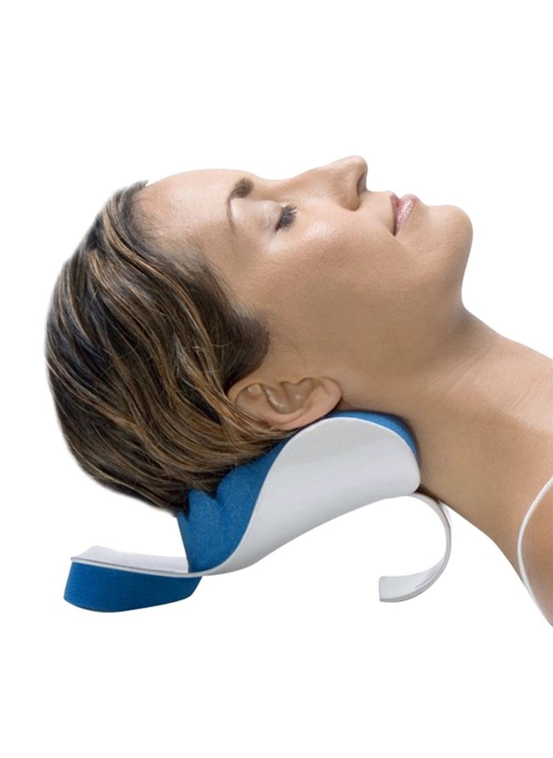 Mugath Neck And Shoulder Relaxer Cervical Stretcher Traction Device For Support For Pain Hump Corrector For Women Massage Relaxer Acupressure Chiropractic Pillow Cushion Blue