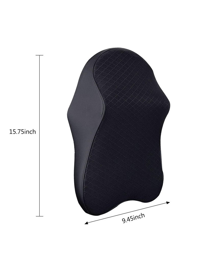 LIFEBERG Memory Foam Car Seat Cushions Neck Pillow Headrest Cushion for Neck Pain Relief Cervical Washable Cover100 Pure Memory Foam in Office Driving Full Black