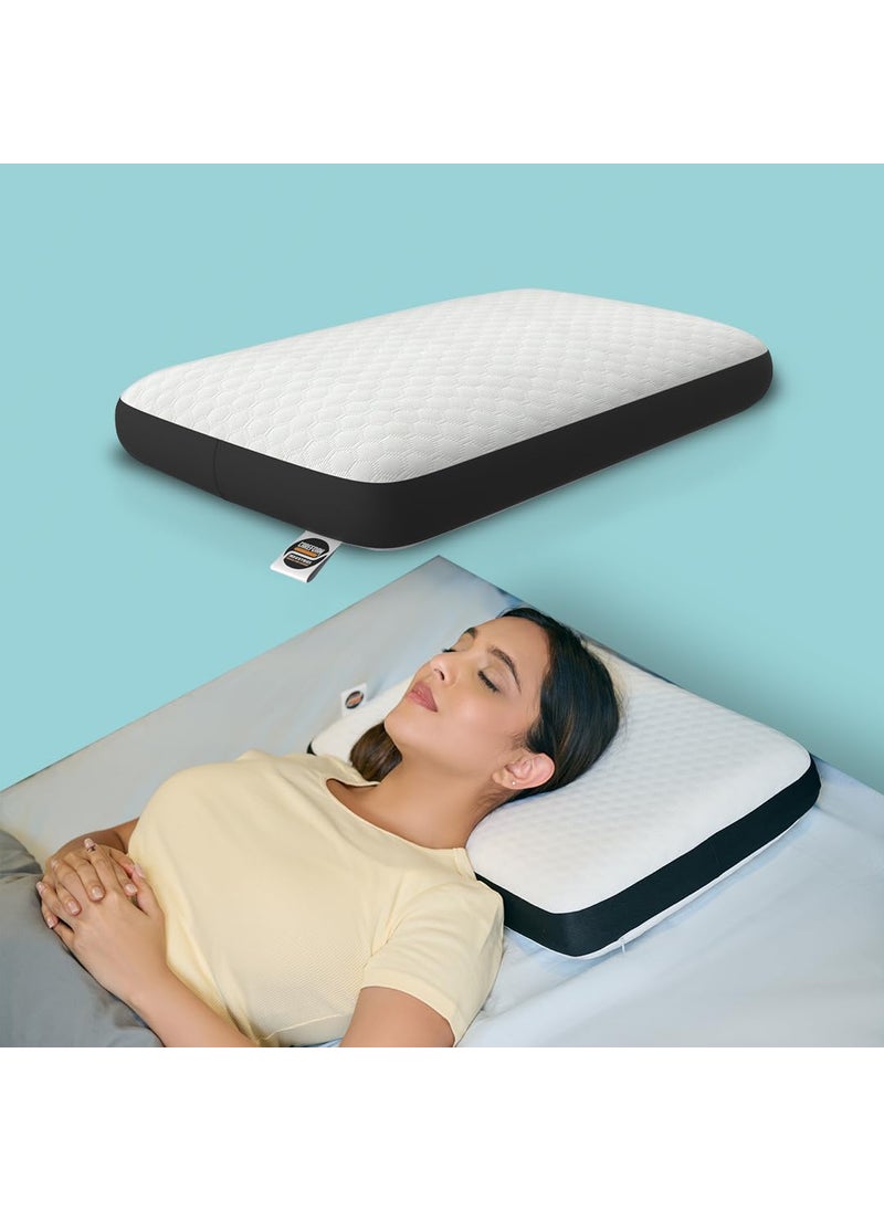 CareFoam Orthopedic Memory Foam Pillow for Comfortable Sleep Neck Shoulder Pain Relief with Removable Zipper White Jacquard Cover 20 x 13 x 4 Inch Pack of 2