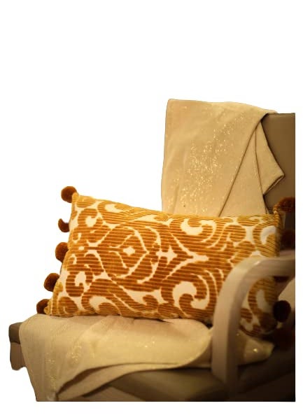 Carnibelle Gold Lumbar Pillows Set of 2 Colour Gold Size 12 X 20