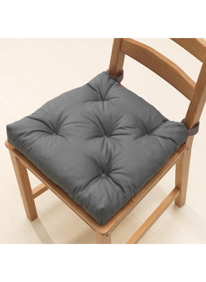 Chair cushion, grey, 40/35x38x7 cm