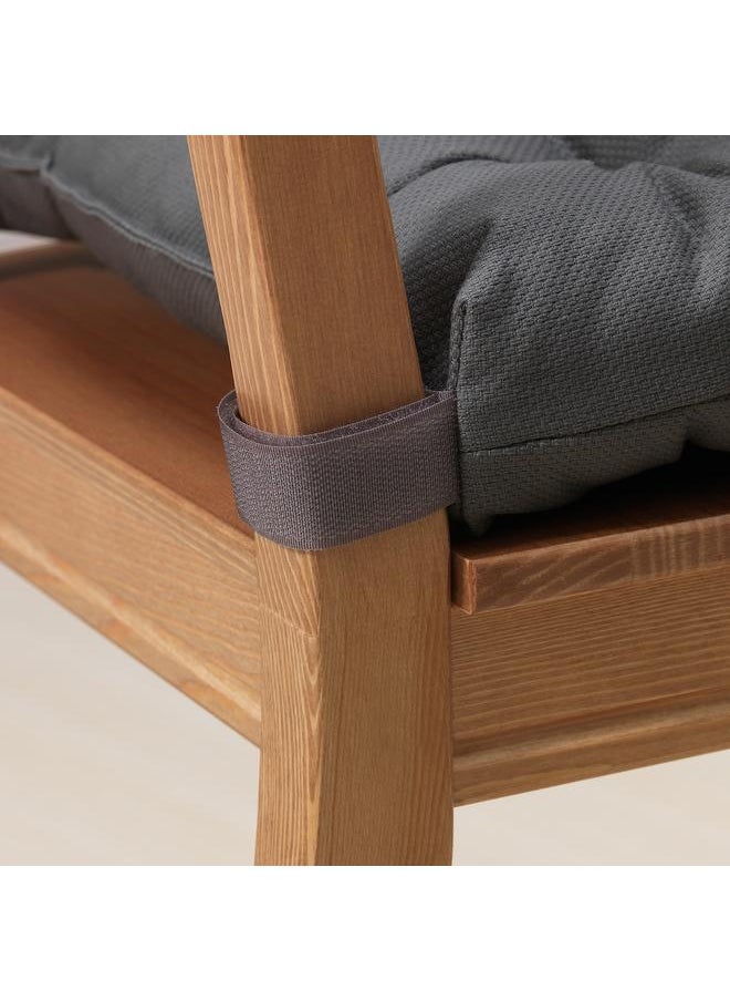 Chair cushion, grey, 40/35x38x7 cm