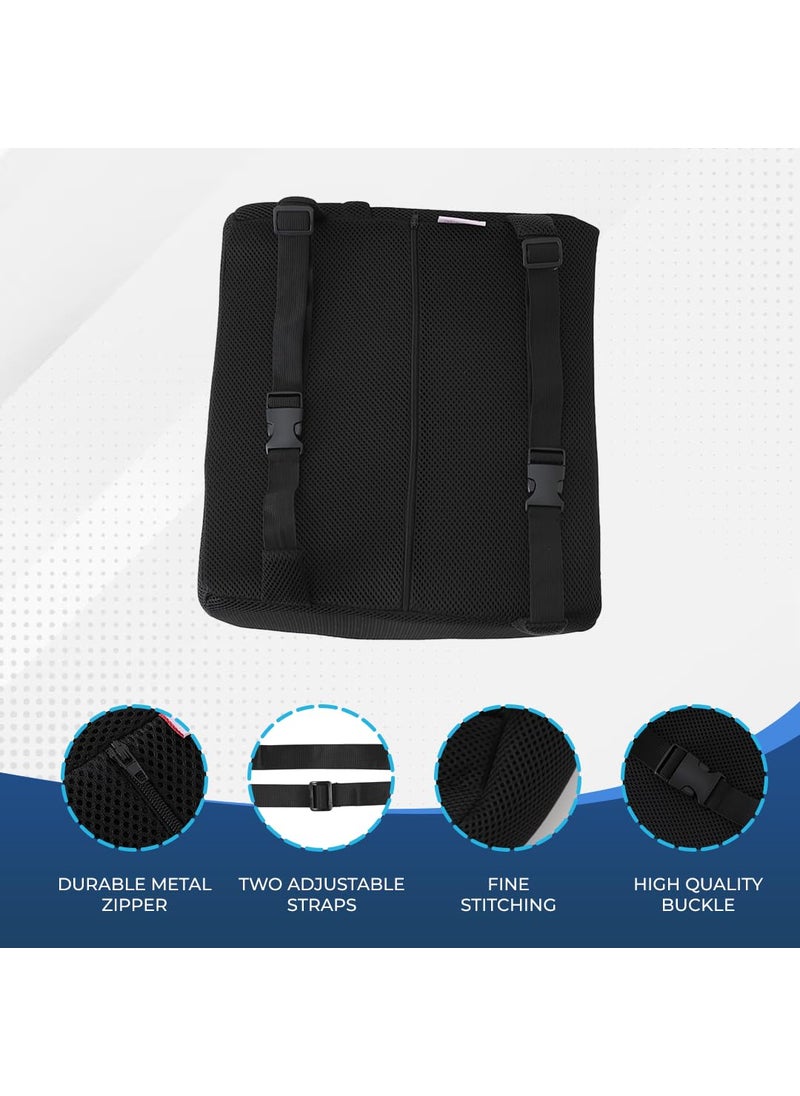 SAVYA HOME Lumbar Cushion Orthopedic Memory Foam Back Rest Cushion Designed for Back Pain Relief Improves Posture While Sitting Ideal Back Pillow for ComputerOffice Chair Mesh Black 1