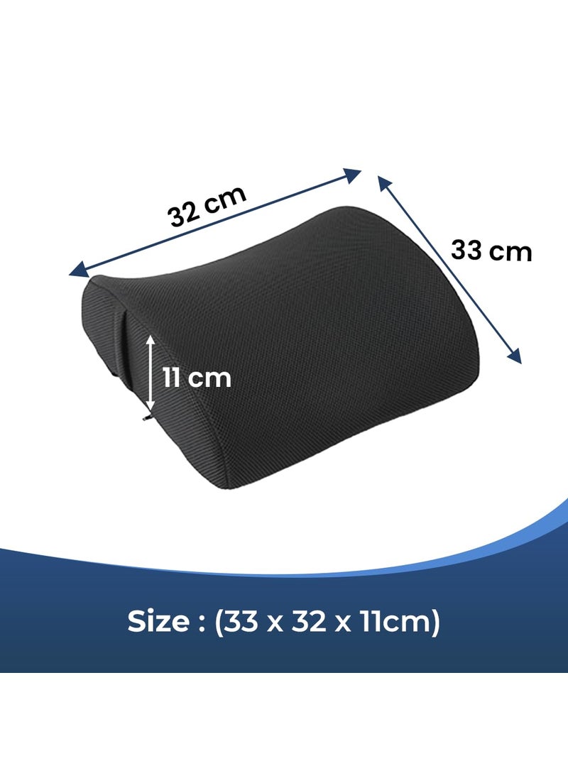 SAVYA HOME Lumbar Cushion Orthopedic Memory Foam Back Rest Cushion Designed for Back Pain Relief Improves Posture While Sitting Ideal Back Pillow for ComputerOffice Chair Mesh Black 1