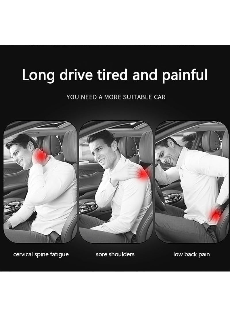 Ketumal Backrest for Car Seat Office Chair to Sit Up Right Orthopaedic Memory Foam CushionPillow Back Pain Relief Lumbar Support Spine Alignment and Posture Correction 39L10W37H