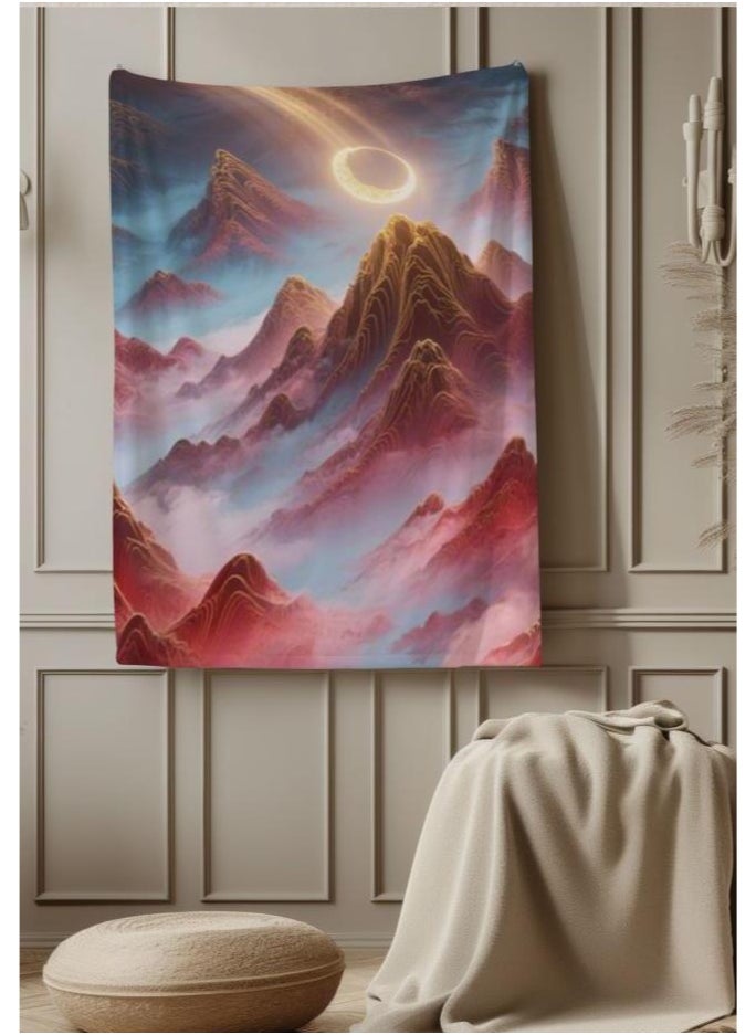 Chinese painting style flannel thin blanket (warm and comfortable, suitable for sleep, gaming, dust removal and sandproof) 150cm*200cm - 19