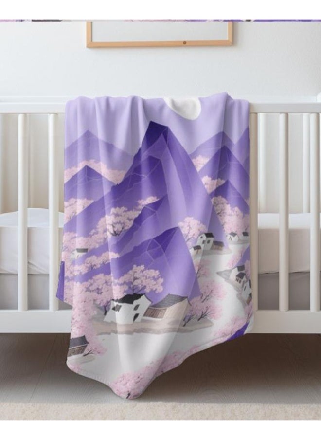 Chinese painting style flannel thin blanket (warm and comfortable, suitable for sleep, gaming, dust removal and sandproof) 150cm*200cm - 9