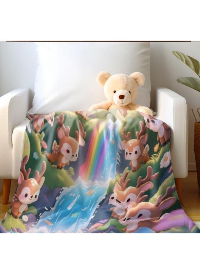Flannel thin blanket (warm and comfortable, suitable for sleep, gaming, dust removal and sandproof) 150cm*200cm - 1139