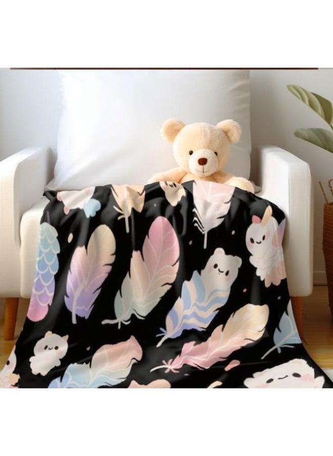 Flannel thin blanket (warm and comfortable, suitable for sleep, gaming, dust removal and sandproof) 150cm*200cm - 1129
