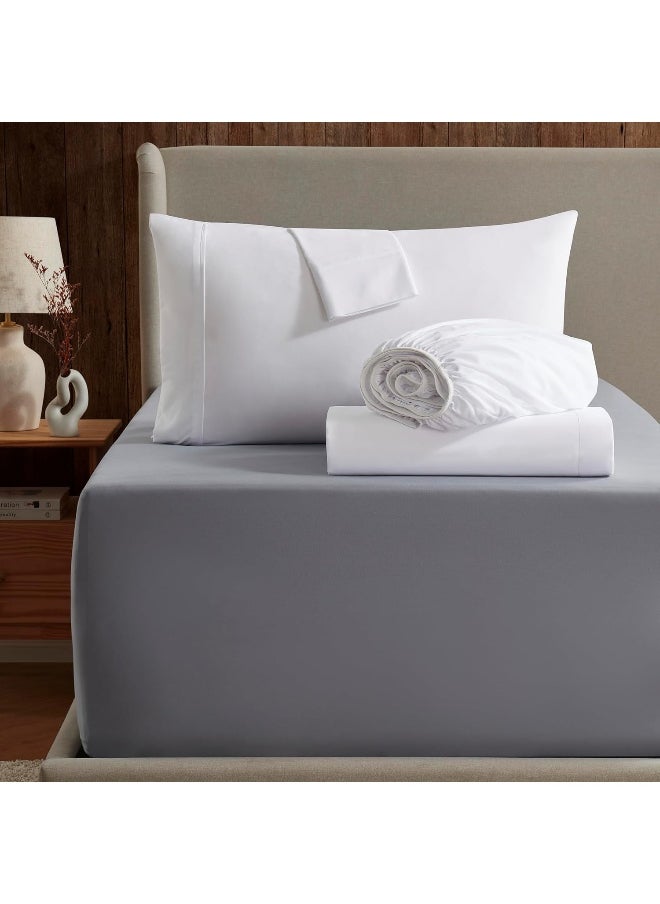 Nestl Extra Twin XL Deep Pocket Sheets Set - 4 PC Soft Microfiber Twin XL Sheets Deep Pocket - Fade Resistant Bedding Sheets & Pillowcases - Twin XL, White