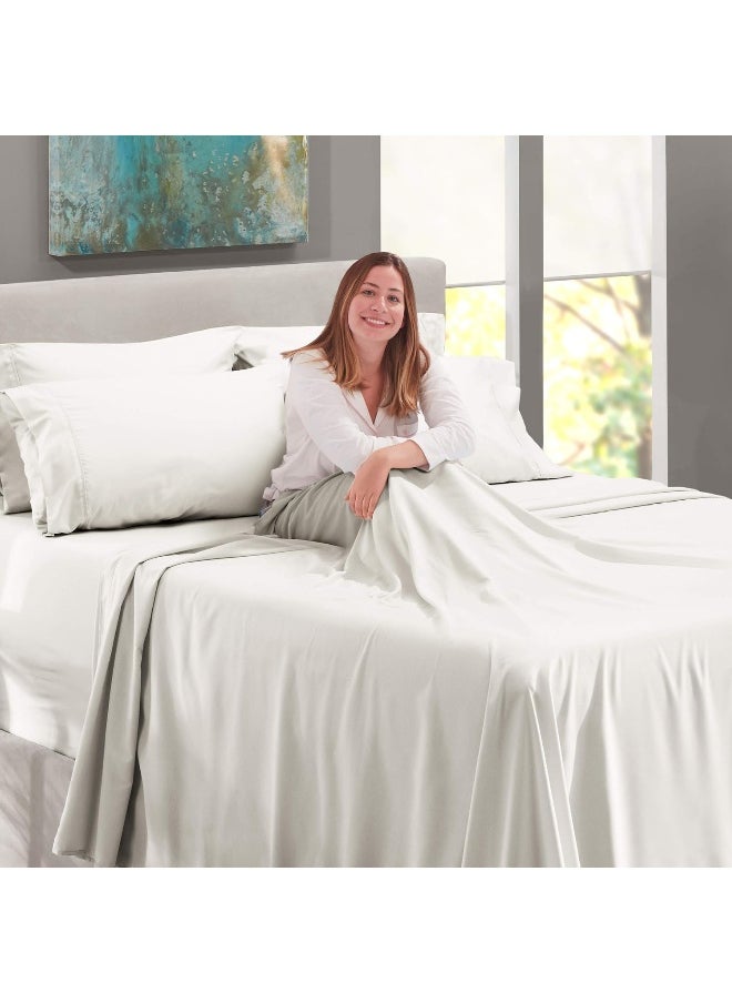 Nestl Extra Twin XL Deep Pocket Sheets Set - 4 PC Soft Microfiber Twin XL Sheets Deep Pocket - Fade Resistant Bedding Sheets & Pillowcases - Twin XL, White