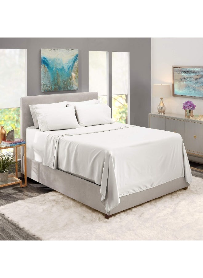 Nestl Extra Twin XL Deep Pocket Sheets Set - 4 PC Soft Microfiber Twin XL Sheets Deep Pocket - Fade Resistant Bedding Sheets & Pillowcases - Twin XL, White