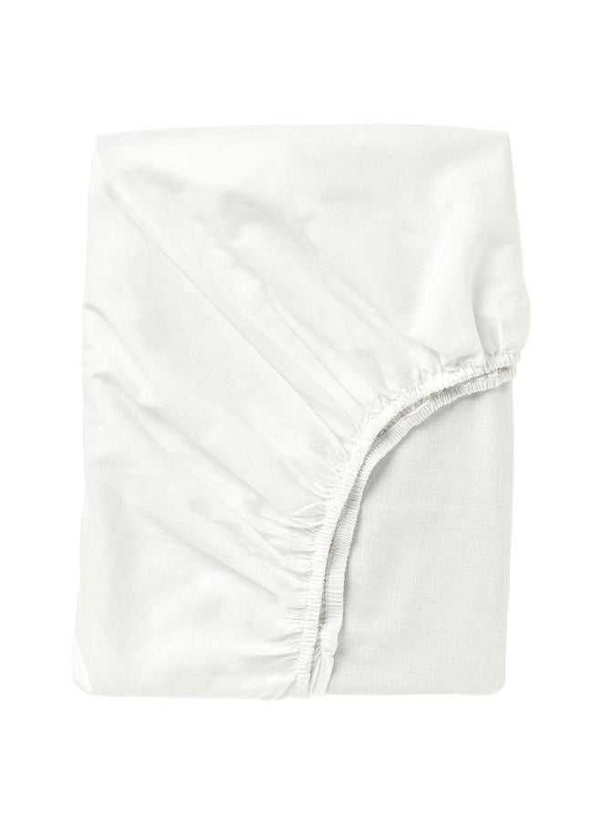 Fitted sheet, white, 140x200 cm