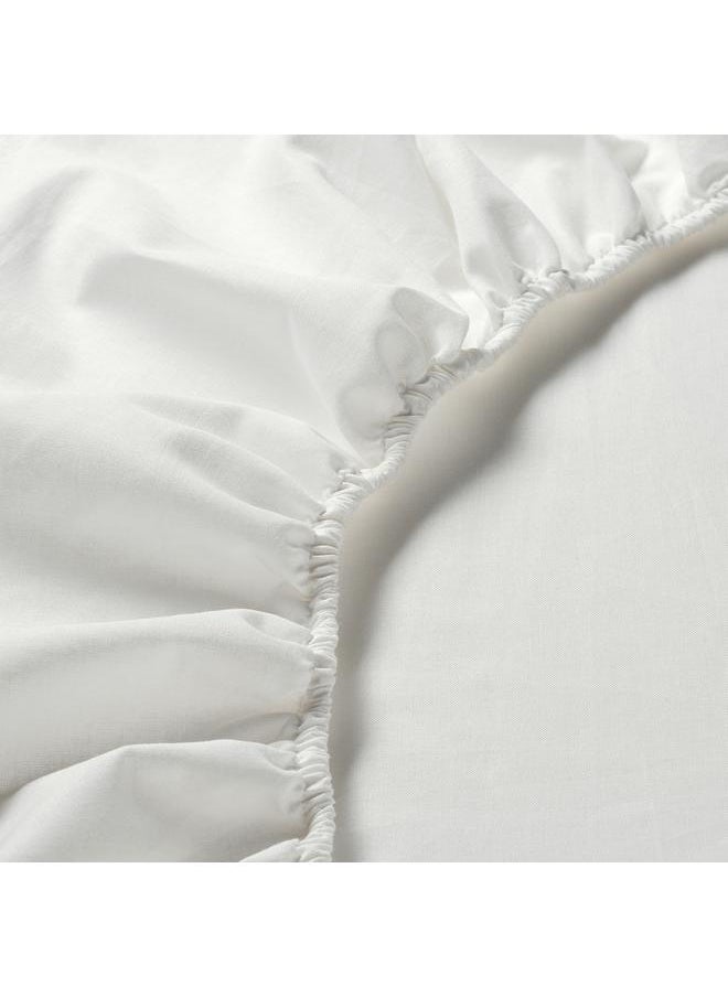 Fitted sheet, white, 180x200 cm