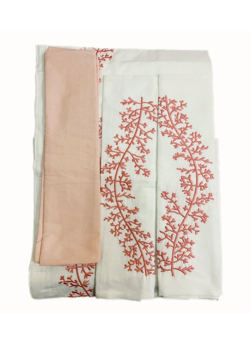 Embellished Bed Sheets Set Five Piece 100% Cotton Bedding Set In  Multicolour