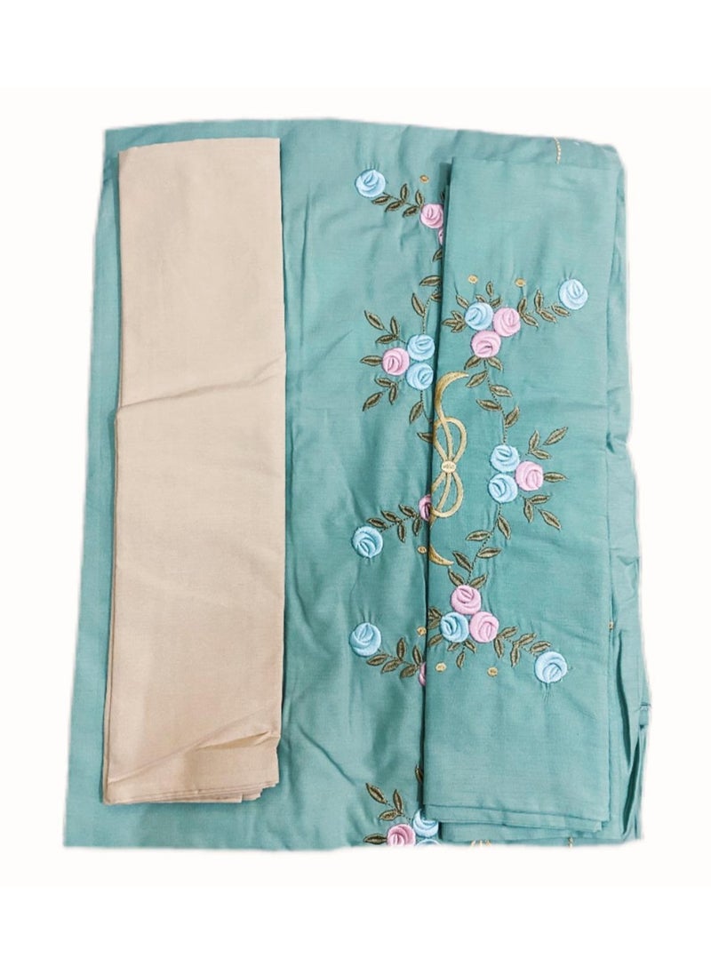 Embellished Bed Sheets Set Five Piece 100% Cotton Bedding Set In  Multicolour