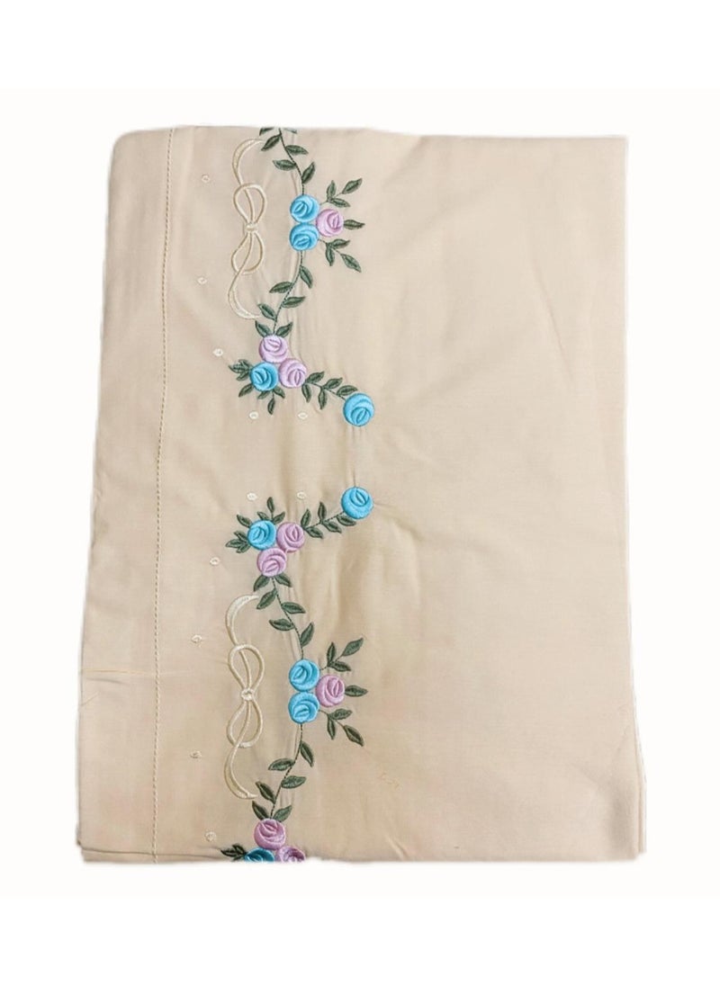 Embellished Bed Sheets Set Five Piece 100% Cotton Bedding Set In  Multicolour
