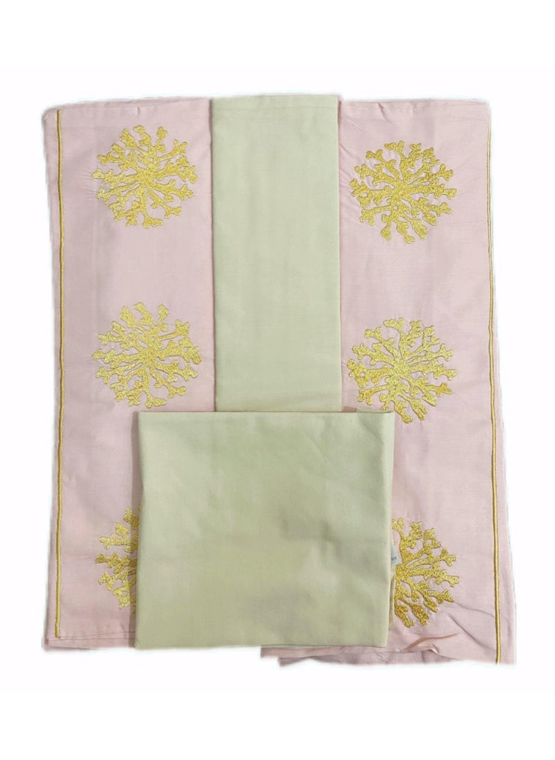 Embellished Bed Sheets Set Five Piece 100% Cotton Bedding Set In  Multicolour