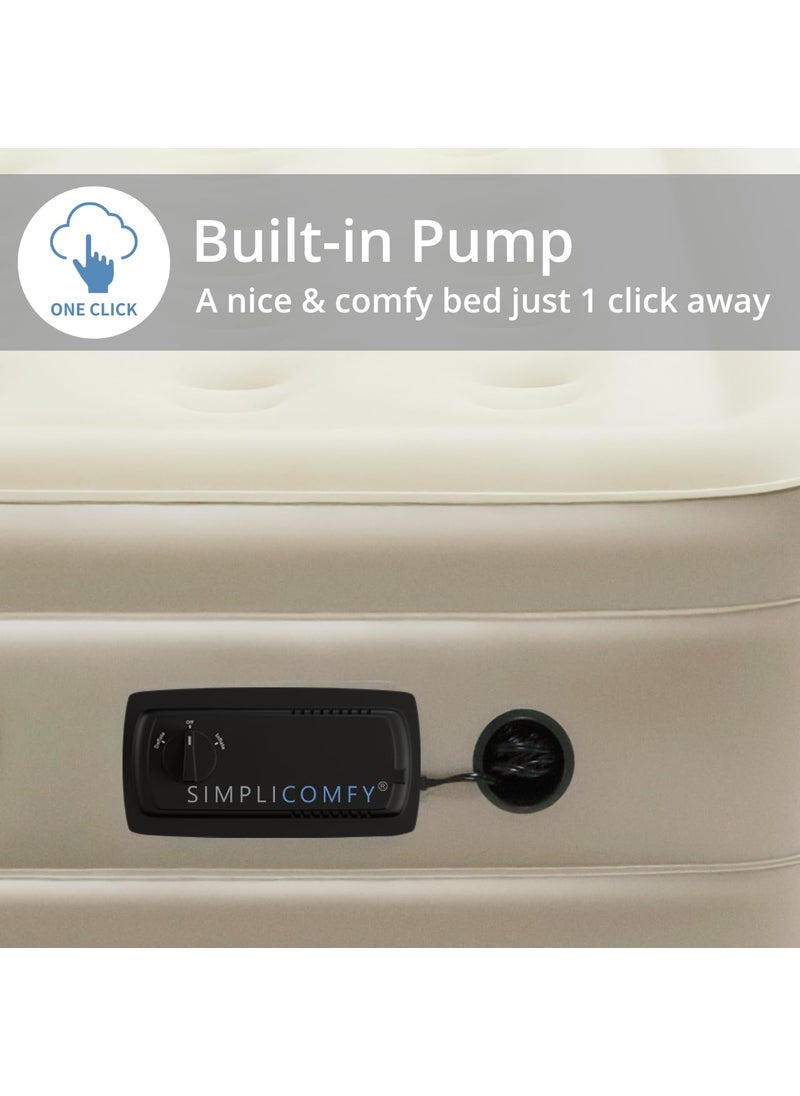 Simpli Comfy 18 Inch Inflatable Air Mattress with Builtin AC Pump