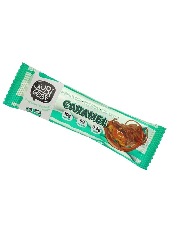 YUBI VEGAN Protein Bars Caramel   99 Calories, High in Protein and Fiber, Low in Sugar, Gluten and Dairy Free Pack of 12