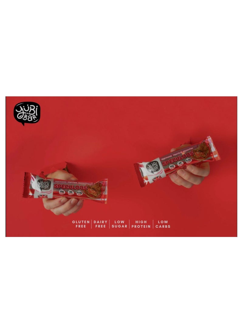 YUBI VEGAN  Protein Bars Speculoos - 99 Calories High in Protein and Fiber Low in Sugar, Gluten and Dairy Free.  Pack of 12