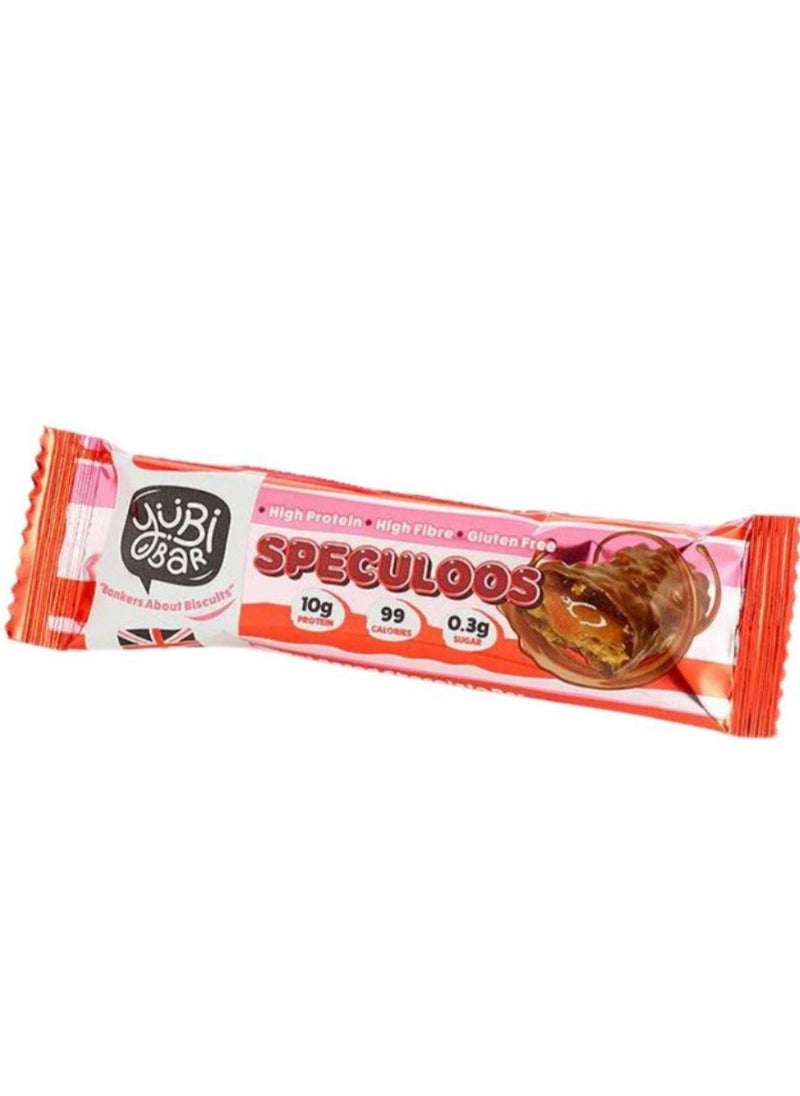 YUBI VEGAN  Protein Bars Speculoos - 99 Calories High in Protein and Fiber Low in Sugar, Gluten and Dairy Free.  Pack of 12