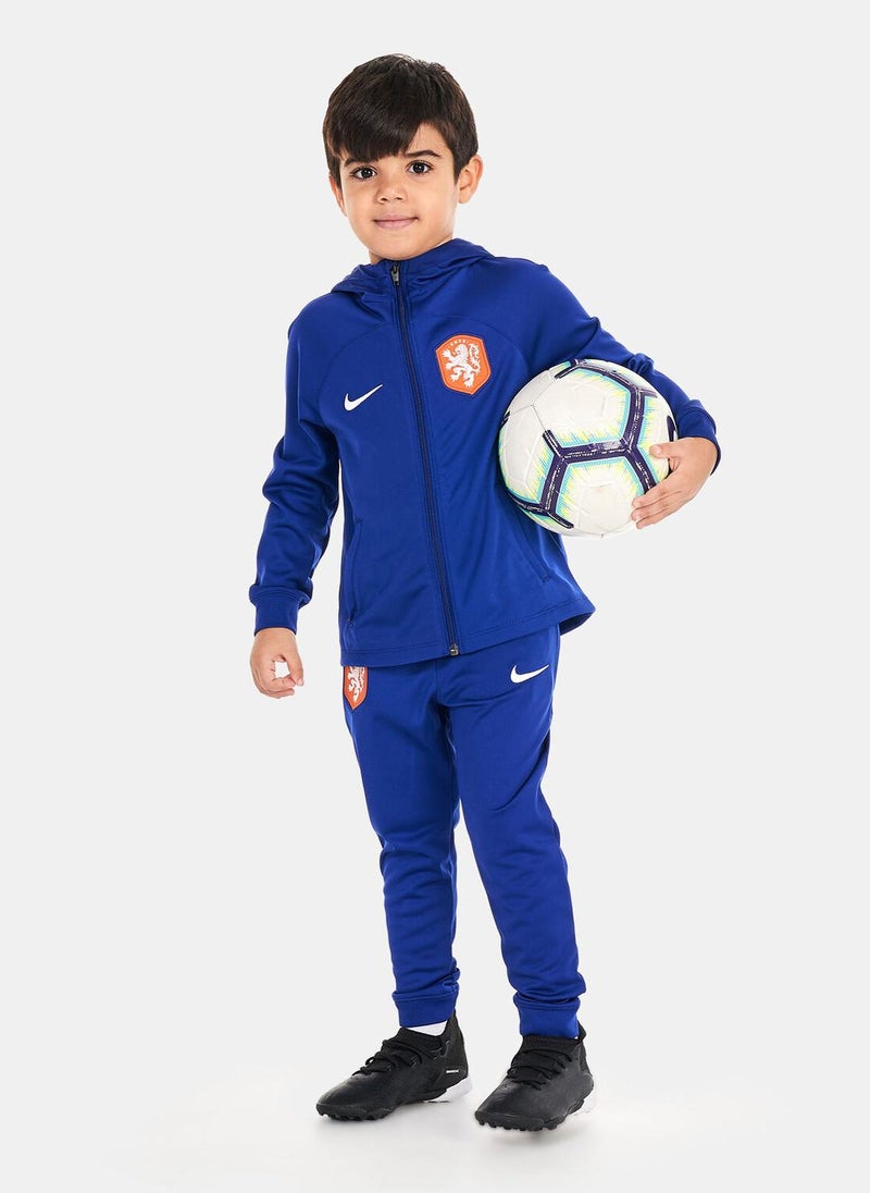 Kids' Netherlands Strike Dri-FIT Hooded Football Tracksuit Set (Younger Kids)