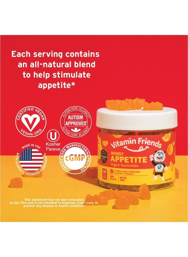 All Natural Vegan Children'S Appetite Stimulant And Weight Gainer With Boost Appetite Gummies, Orange Flavor