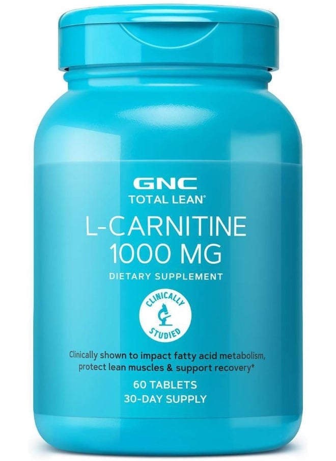 Total Lean L-Carnitine 1000Mg, 60 Tablets, Supports Recovery And Lean Muscle Growth