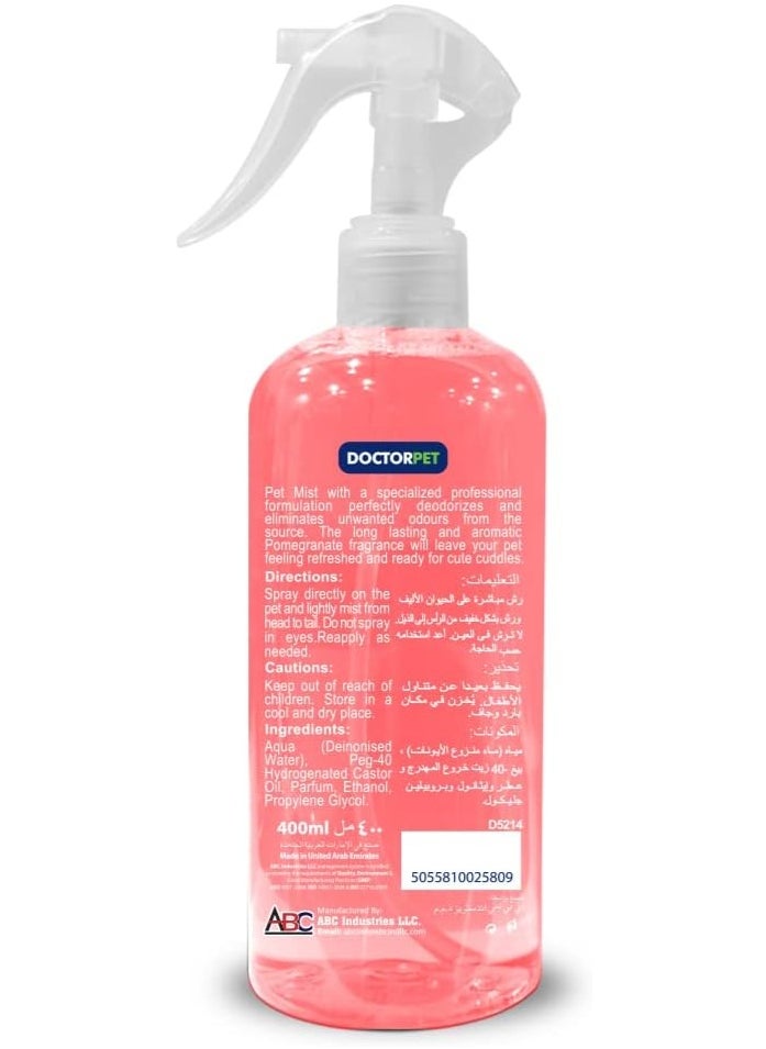 Doctor Pet Pomegranate Fragrance Mist Cologne 400ML – Pet Safe Deodorizing Spray