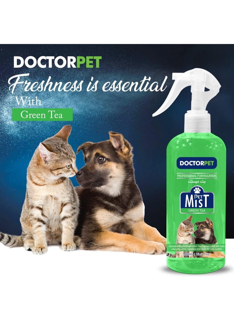 DoctorPet Green Tea Fragrance Mist Cologne 400ML Pet Safe Deodorizing Spray