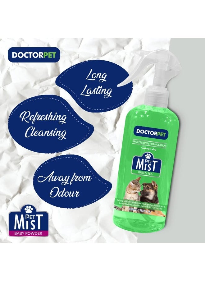 DoctorPet Green Tea Fragrance Mist Cologne 400ML Pet Safe Deodorizing Spray
