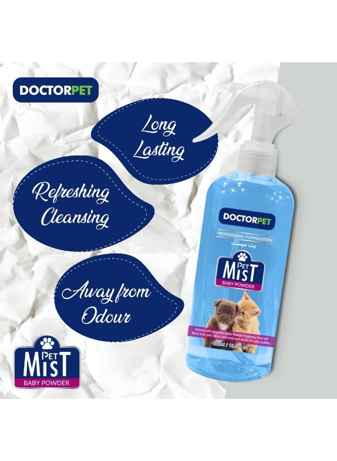 Doctor Pet Baby Powder Fragrance Mist Cologne 400ML – Pet Safe Deodorizing Spray