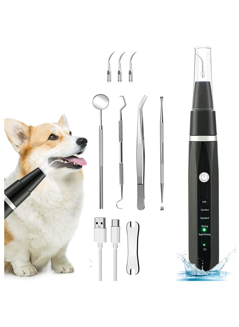 Electric Tooth Polisher with LED Lamp Ultrasonic Cleaner Toothbrush 5 Modes Teeth Cleaning Kit Tartar Remover Stains