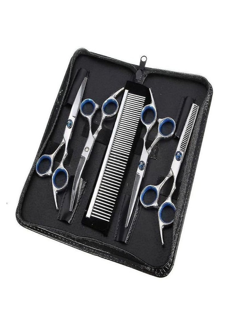 Grooming Scissors Set for Dogs and Cats, 5-in-1 Sharp Curved Scissors