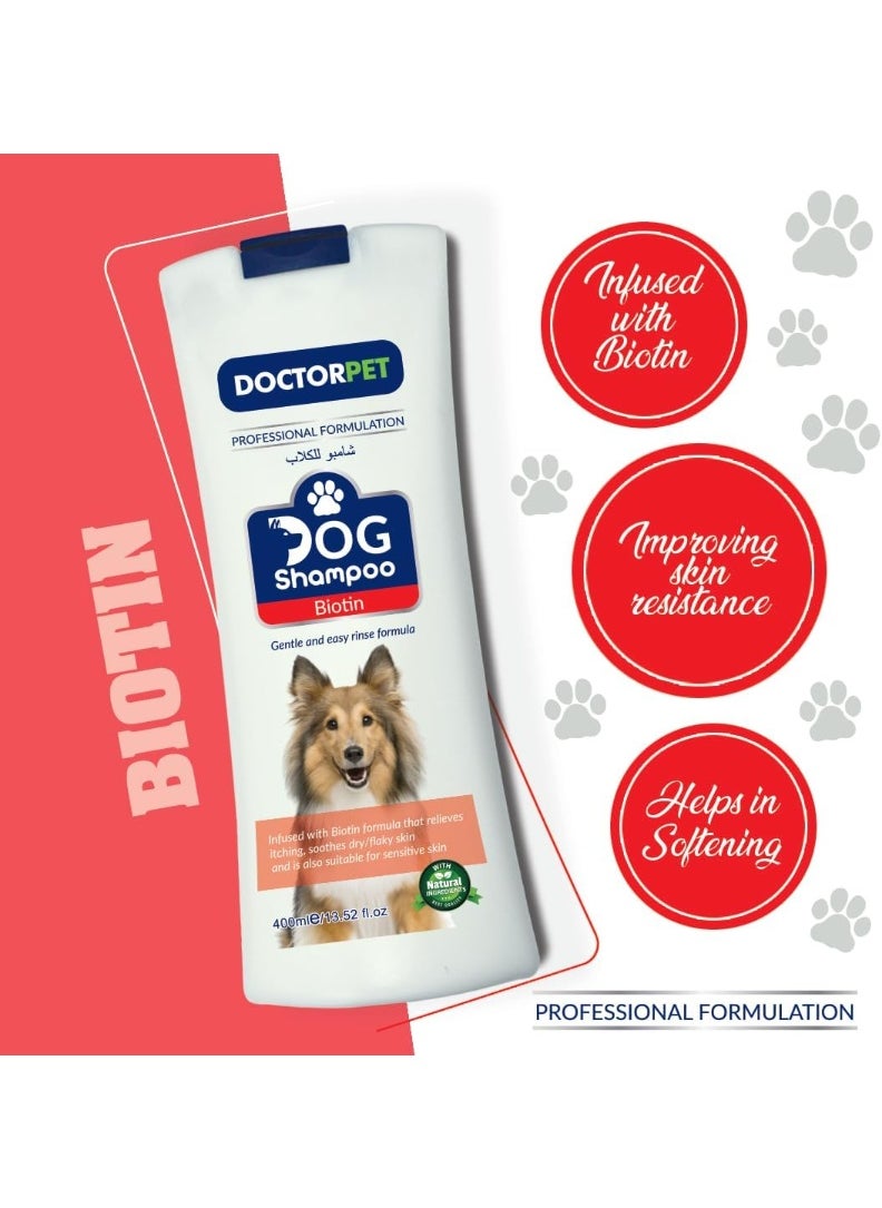 Doctor Pet Dog Shampoo Biotin 400ML – Enriched with Biotin