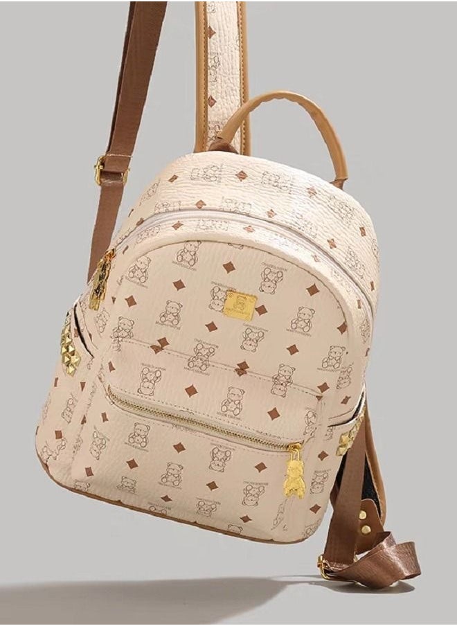 Cute Little Bear Backpack Female College Student Leisure Backpack Large Capacity Schoolbag