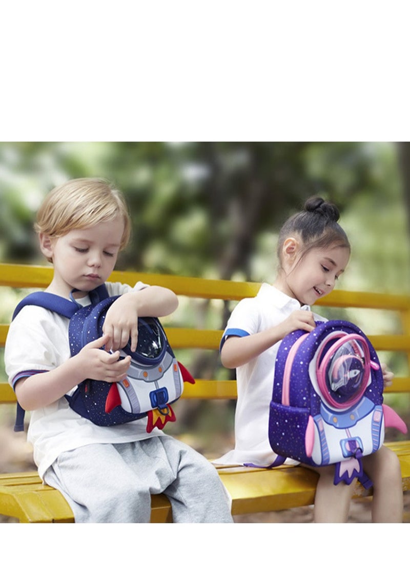 Kids Toddler Backpack Rocket with Safety Leash for Baby Boys Girls Lightweight Preschool Travel Schoolbag Bookbag Backpack Anti-Lost Backpack for School Preschool