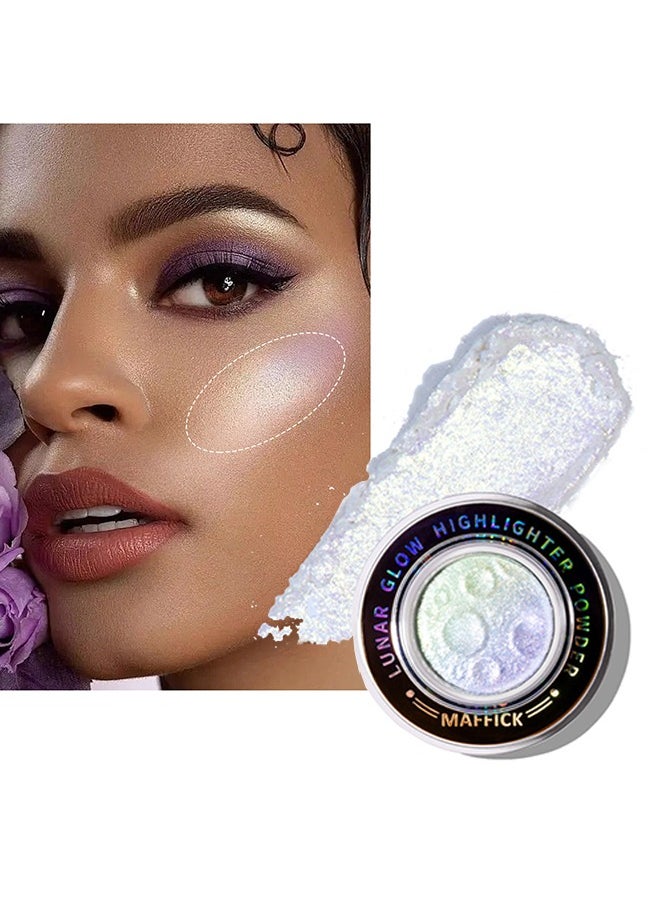 Planetary Highlighter,Multichrome Glitter Highlighters - Planet Highlighter, Planet-Inspired Shimmer for Silky, Natural Glow | Face & Body Brightening Makeup (03# Yellow with purple in the middle)