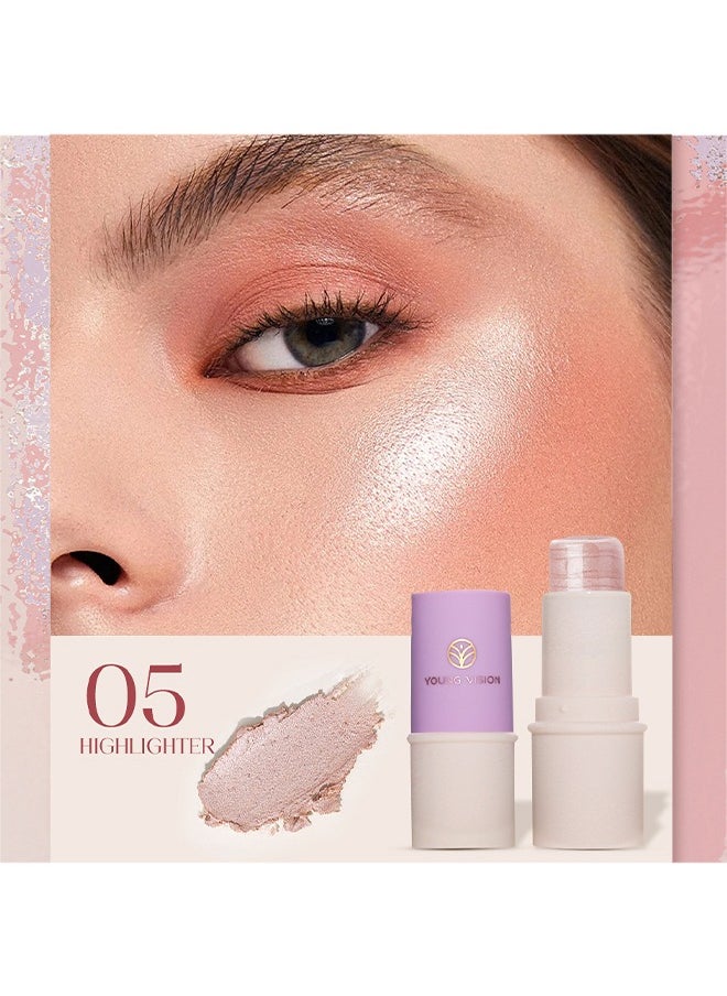 Highlighter, Blendable Glitter Multi-purpose for Face & Body, Lightweight Silky Smooth Highlighter for Women #05