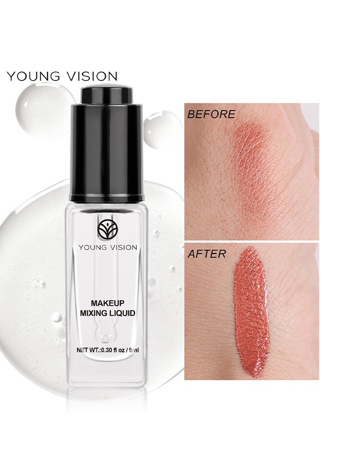 Makeup Mixing Liquid， Eyeshadow/Foundation Mixing Medium, Eyeliner Sealer, Pigment Enhancer, Glitter Adhesive, Waterproof Custom Makeup Converter 9ml