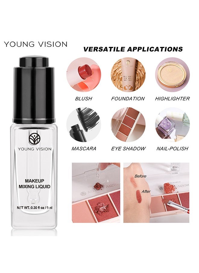 Makeup Mixing Liquid， Eyeshadow/Foundation Mixing Medium, Eyeliner Sealer, Pigment Enhancer, Glitter Adhesive, Waterproof Custom Makeup Converter 9ml