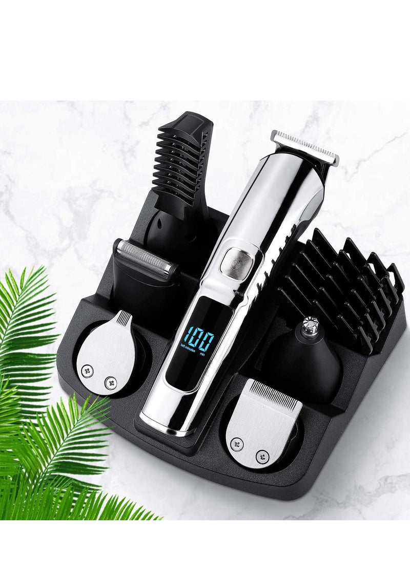 Beard Trimmer for Men Hair Clippers  Hair Trimmer IPX7 Waterproof Mustache Body Nose Ear Facial Shaver Electric Razor All in 1 Beard Kit Gifts for Men USB Rechargeable  LED Display